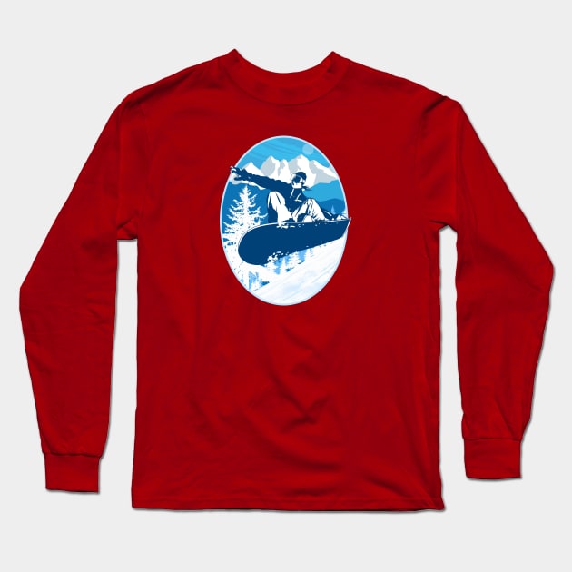 Snowboarding Long Sleeve T-Shirt by PalmGallery